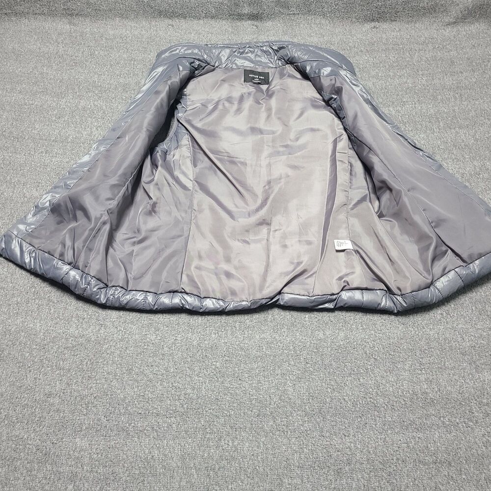 ACTIVE USA Puffer Vest Gray Full Zip Lightweight Women's Large - Picture 4 of 8